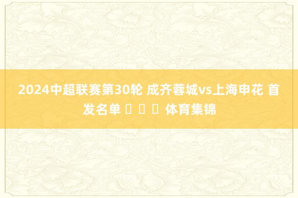 2024中超联赛第30轮 成齐蓉城vs上海申花 首发名单 ​​​体育集锦