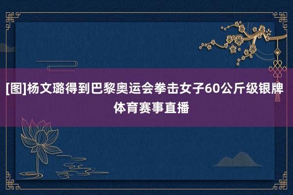 [图]杨文璐得到巴黎奥运会拳击女子60公斤级银牌    体育赛事直播