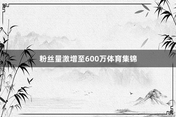 粉丝量激增至600万体育集锦