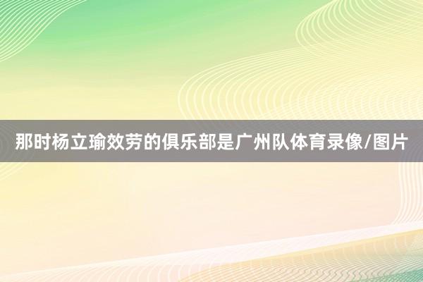 那时杨立瑜效劳的俱乐部是广州队体育录像/图片