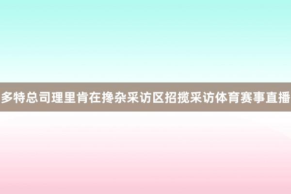 多特总司理里肯在搀杂采访区招揽采访体育赛事直播