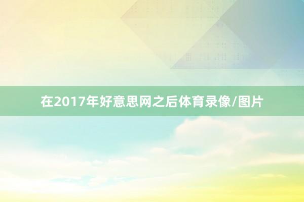 在2017年好意思网之后体育录像/图片